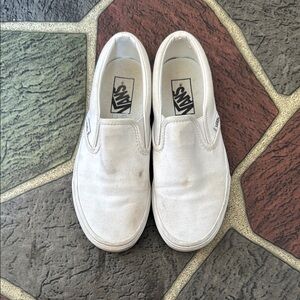 Vans White Slip-On Sneakers